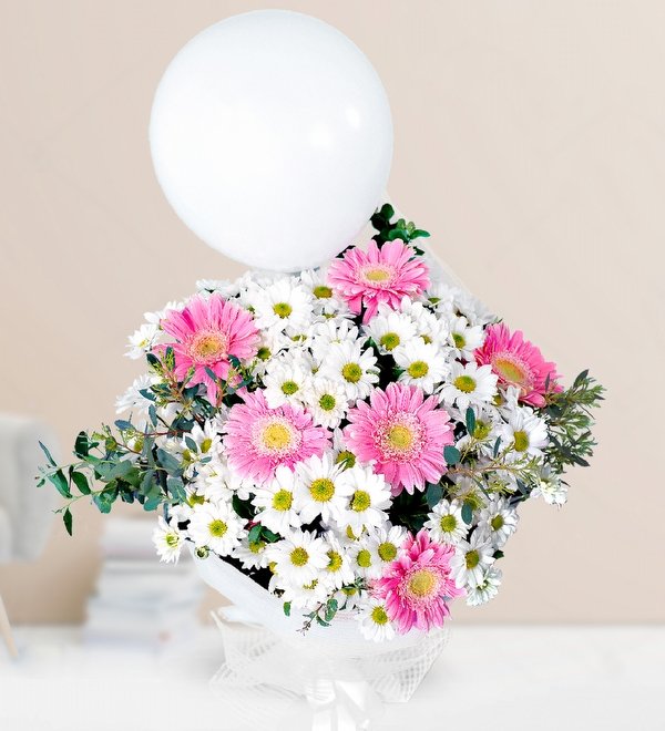 Balonlu Papatya ve Gerbera