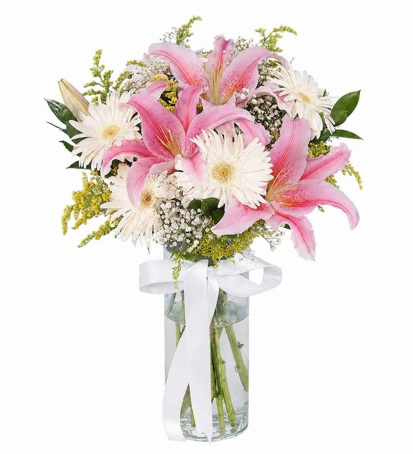 Pembe Lilyum Gerbera
