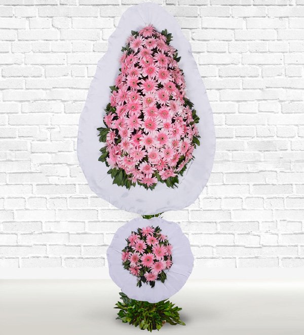 Çift Katlı Pembe Gerbera Sepeti