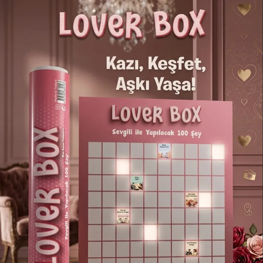 Sevgiliyle Yapılcak 100 Şey - Lover Box Kazı Kazan Poster Çift