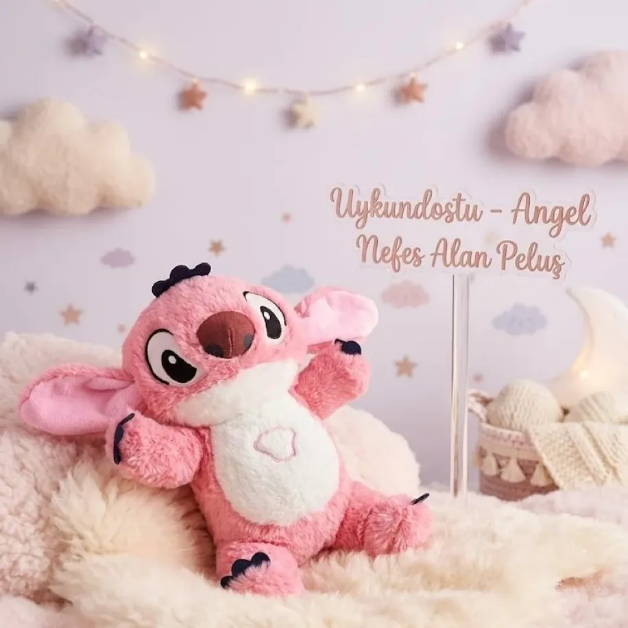 Uyku Dostu Stitch Angel - Nefes Alan Peluş 30 Cm